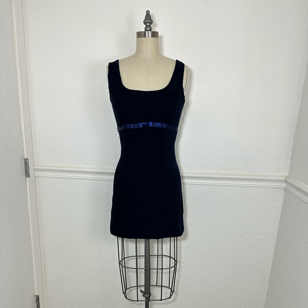 Alyn Page Navy Suede Two Piece Dress & Blazer Set Size 7/8